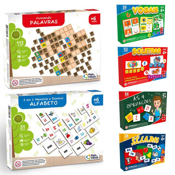 Imagem de Jogos Alfabetização Escolar Ler E Escrever Fazer Contas - Pais e Filhos