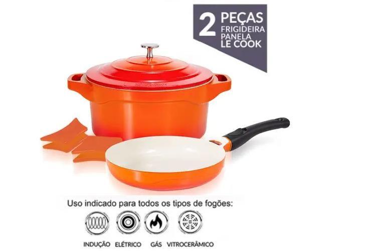 Imagem de Jogos De Panelas Premier Orange 2 Peças Le Cook