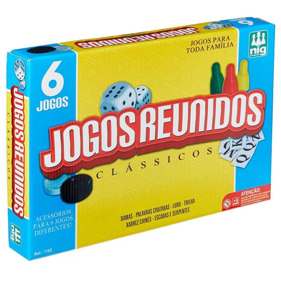 Imagem de Jogos de tabuleiros reunidos 6 em 1 NIG