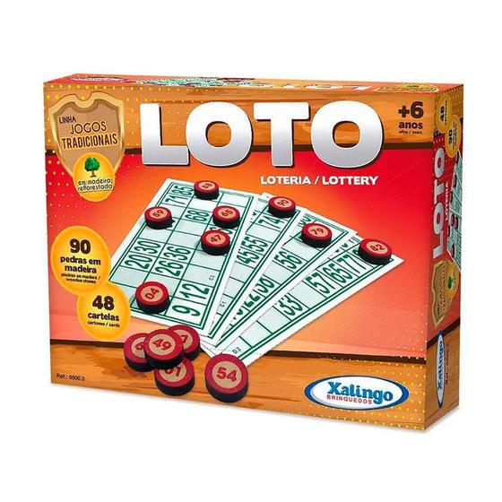 Imagem de Jogos tradicionais em madeira-loto 48 cartoes xalingo6+65521