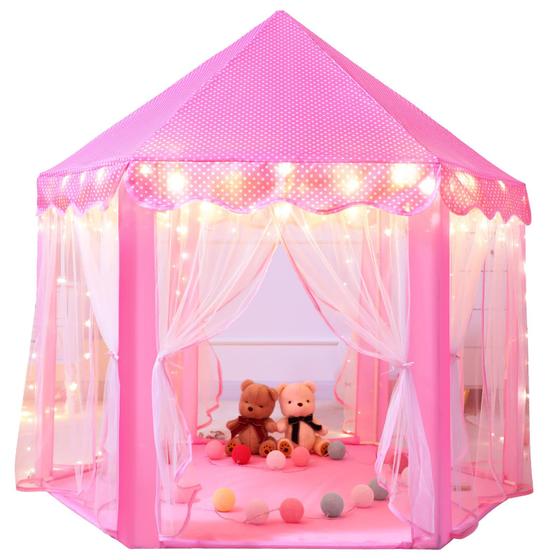 Imagem de Jogue Tent Sumbababy Princess Castle para meninas com luzes de fada