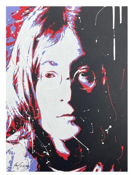 Imagem de "John Lennon" Pintura Óleo Sobre Tela quadro decorativo