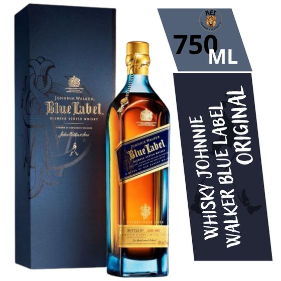 Imagem de Johnnie Walker Blue Label Original Whisky Aveludado 750 Ml Com Estojo E Selo