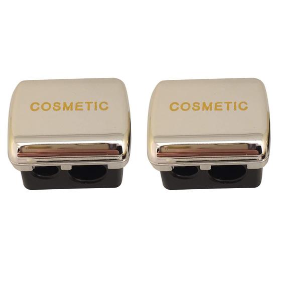 Imagem de JOSALINAS Dual Makeup Sharpener (2 pack) para Lápis Cosmético Eyebrow Eyeliner, Prata