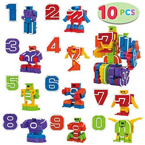 Imagem de JOYIN 10 Pcs Number Transformers, Action Figure Number Bots, Learning Toys for Kids, Number Robots Toys, Kids Educational Toy, Birthday Gifts for Boys and Girls 2,3,4,5,6,7,8 Anos