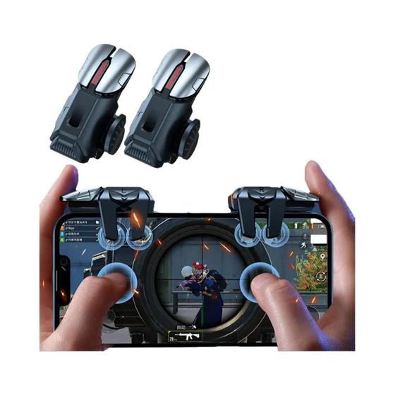 Imagem de Joystick Gamer Mobile 6 Dedos G21 - PUBG, Controlador L1 R1 para Tiro