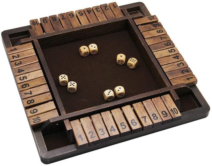 Imagem de Juegoal Wooden 4 Jogadores Fecham o Jogo de Dados da Caixa, Clássicos Tabletop Version e Pub Board Game, 12 polegadas