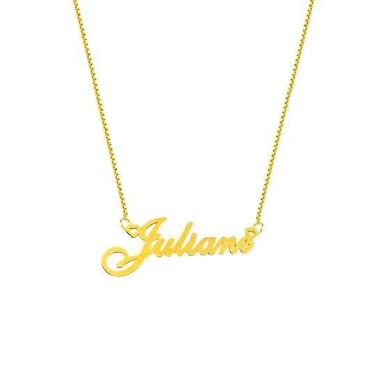 Imagem de Juliane  colar de nome personalizado folh a ouro 18k