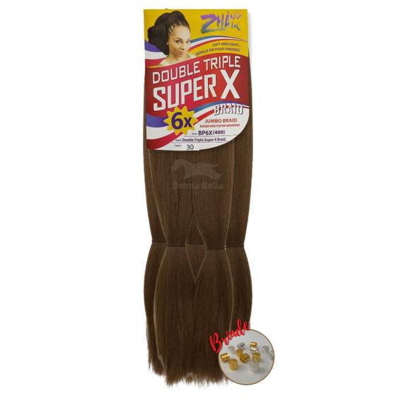 Imagem de Jumbo Super X Para Tranças Box Braids Pacote 400 Gramas Penteados Boxeadora Nagô Fibra Sintética Para Cabelos