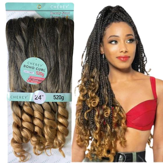 Imagem de Jumbo Trança Com Cachos Boho French Curl Cherey 520g Pacotão