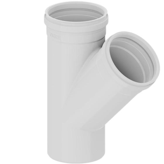 Imagem de Junção Redução Em Y 45 Graus PVC Branca Para Canos De Água De Esgoto De 6x3” DN 150x75mm Tigre