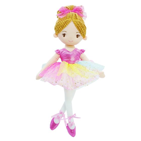 Imagem de June Garden 40,6 cm bailarina princesa Polina - boneca de pelúcia macia - roupa rosa - presente para meninas pequenas