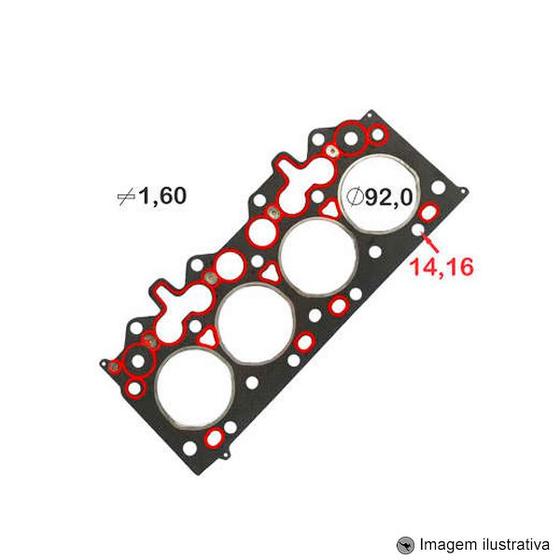 Imagem de Junta Cabeçote Baspack 1.60mm 92mm GM S10 Blazer Mb Sprinter Land Rover 2.5 Hs Moderno Maxion 310D Tdi Diesel
