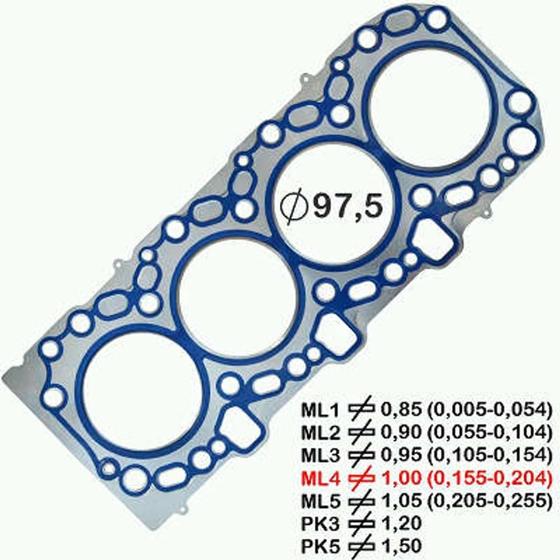 Imagem de JUNTA CABECOTE para HILUX SW4 2005/2015 3.0 1KD (JUNTA METAL