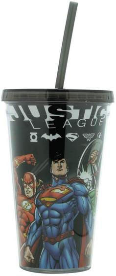 Imagem de Justice League Copo Canudo Plástico Urban Preto 10x6.5x15.6 cm