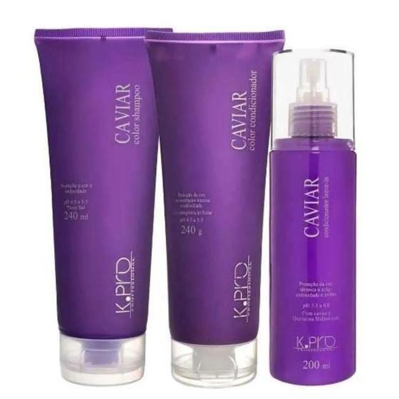 Imagem de K.PRO Caviar Color Shampoo Condicionador e Leave-in