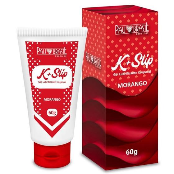 Imagem de K+slip lubrificante aromatico 60g pau brasil base d agua morango