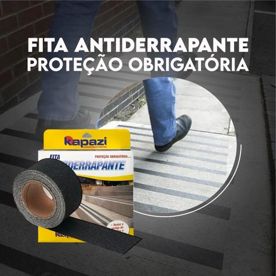 Imagem de Kapazi Fita Antiderrapante Preto, cinza ou transparente 50mm x 5m  escadas e pisos