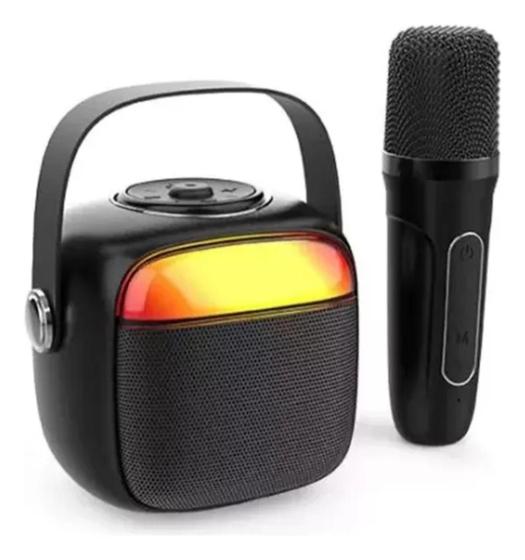 Imagem de Karaokê Caixa de Som Bluetooth Led com Microfone Sem Fio aproveite o Dia das Crianças Família - KA