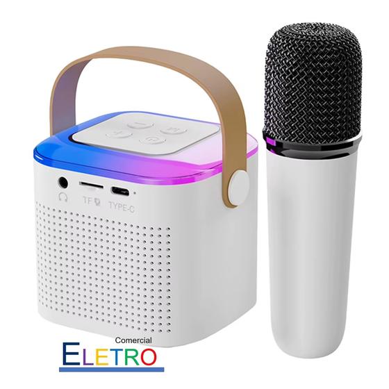 Imagem de Karaoke Infantil Portátil 1 Microfones Modos de Voz Divertidos Diversão Musical para Crianças!