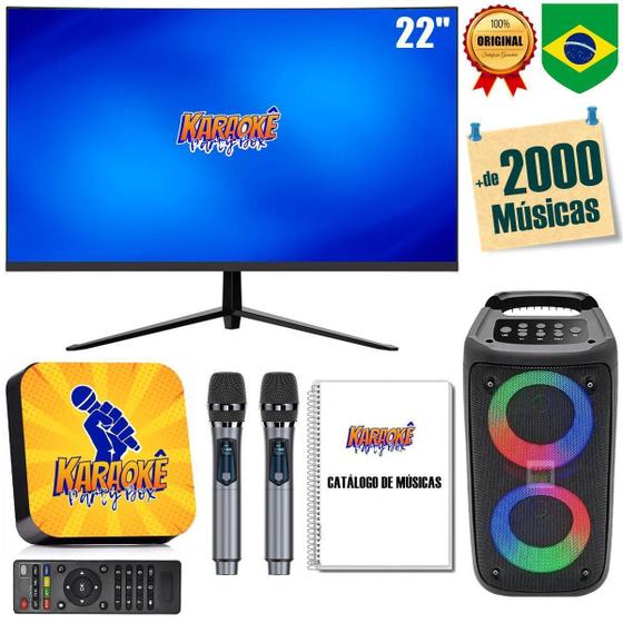 Imagem de Karaoke +Monitor +Caixa De Som +2 Microfone Sem Fio +Catálog