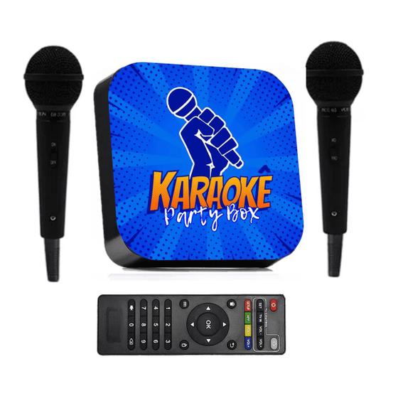Imagem de Karaokê Party Box Azul +2 Microfones +De 1000 Músicas Videoke Com Pontuação