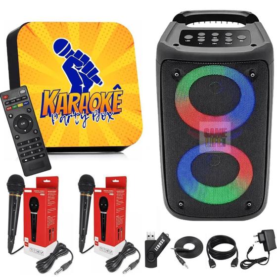 Imagem de Karaoke Party Box Com Pontuação +2 Microfones + Caixa De Som
