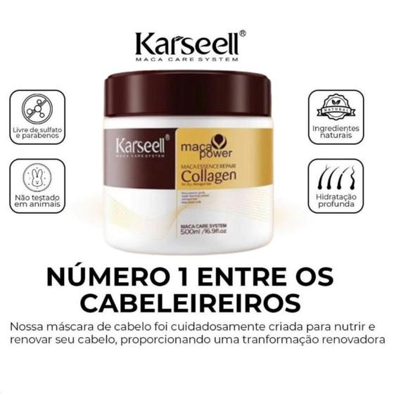 Imagem de Karseell Máscara de reparo capilar  Condicionamento profundo para cabelos secos danificados (500g)