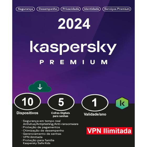 Menor preço em Kaspersky Antivírus Premium 10 Dispositivos 1 ano 2025