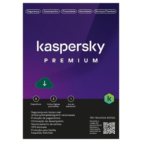 Imagem de Kaspersky  antivírus premium  5 dispositivos 1 ano
