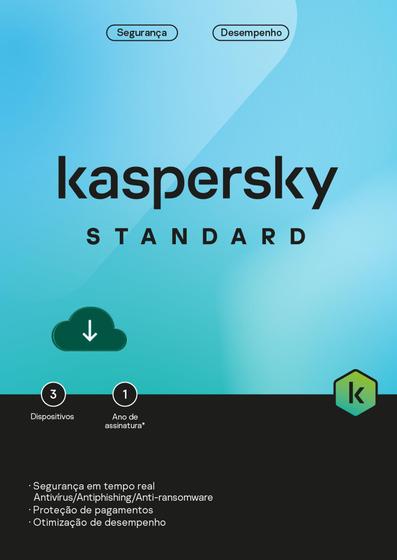 Imagem de Kaspersky Antivírus Standard, 3 dispositivos, 1 ano