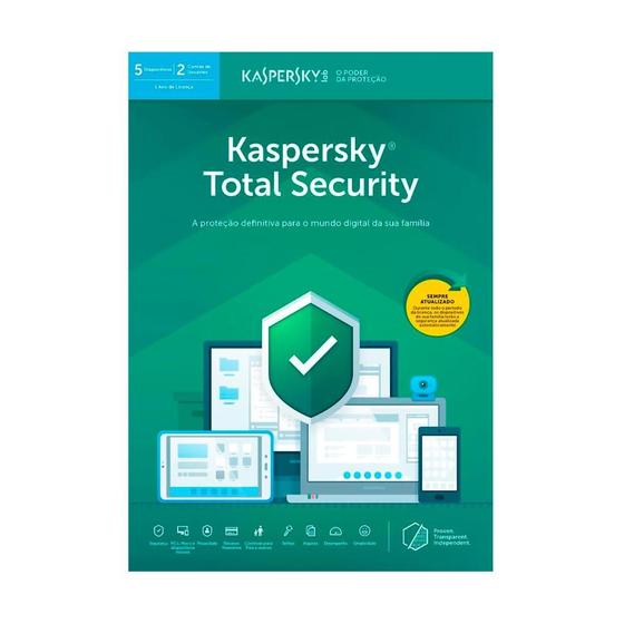 Imagem de Kaspersky Antivírus Total Security Multidispositivos - Licença de 1 ano - para 5 PCs - Versão Download