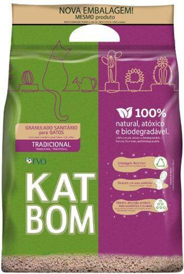 Imagem de KATBOM Natural - Granulado Sanitário Biodegradável Para Gatos - 3kg - FVO