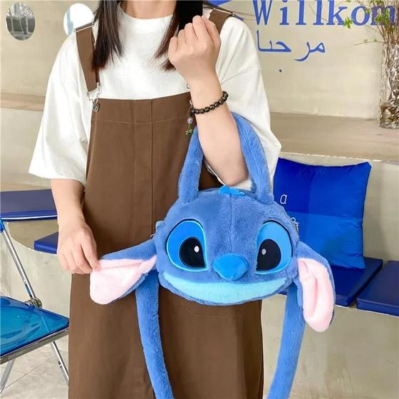 Imagem de Kawaii Disney Lilo & Stitch Saco Do Mensageiro De Pelúcia Menina Bolsa Macio Anime Brinquedo De