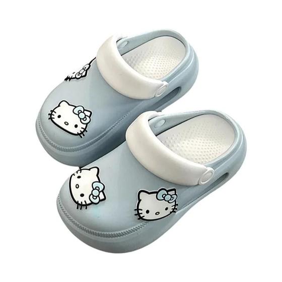 Kawaii Hello Kitty Meia Chinelos Femininos Sola Macia Sandálias