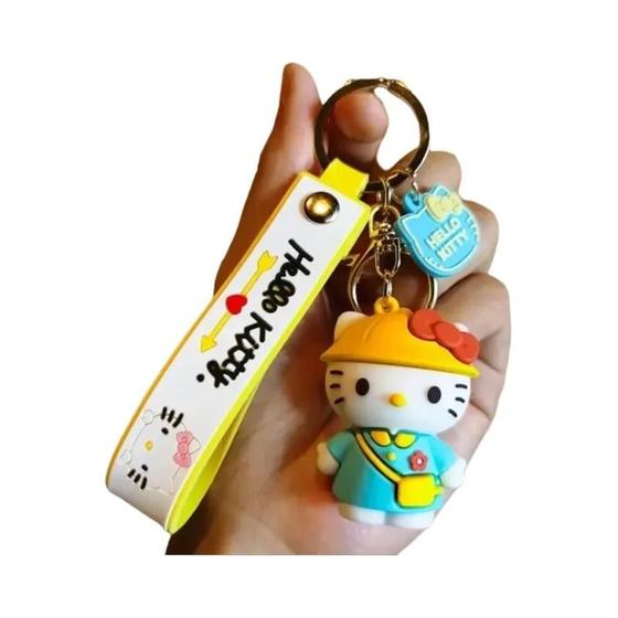 Imagem de Kawaii Sanrio Olá Kitty Cinnamoroll Chaveiro Anime Dos Desenhos Animados Pingente Mochila Ornamentos