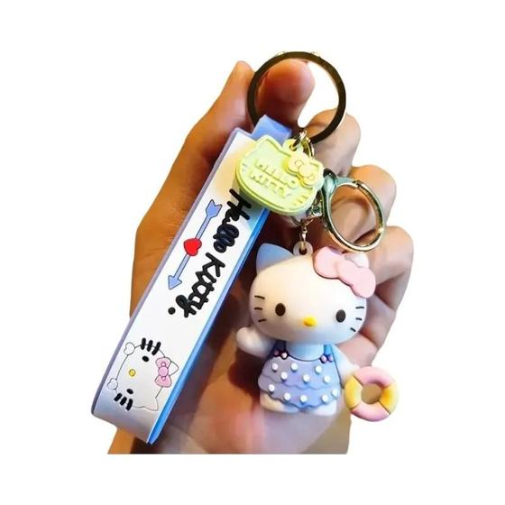 Imagem de Kawaii Sanrio Olá Kitty Cinnamoroll Chaveiro Anime Dos Desenhos Animados Pingente Mochila Ornamentos