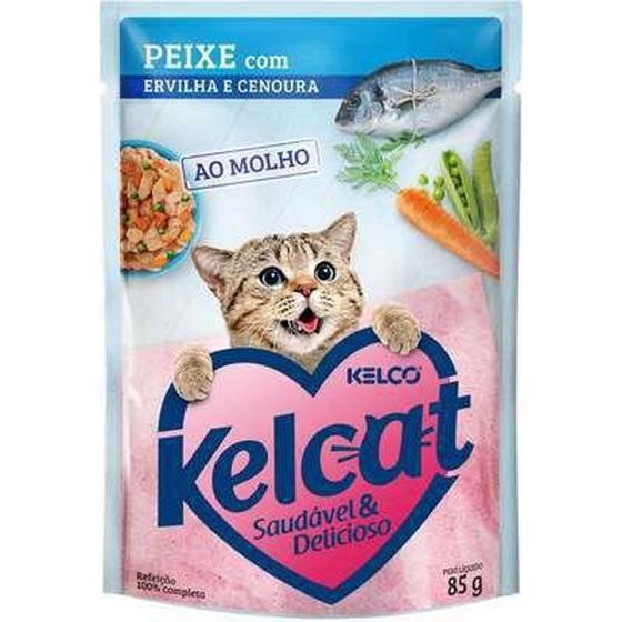Imagem de Kelcat Sachet Peixe com ervilha e cenoura-85g - Kelco