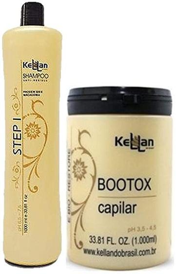 Imagem de Kellan Profissional Shampoo STEP 1Lt + Redutor de Volume Tratamento Capilar 1kg