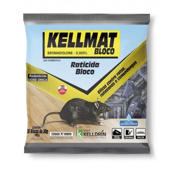 Imagem de KELLMAT Isca em bloco CONTRA RATOS 20g KIT COM 5 unidades