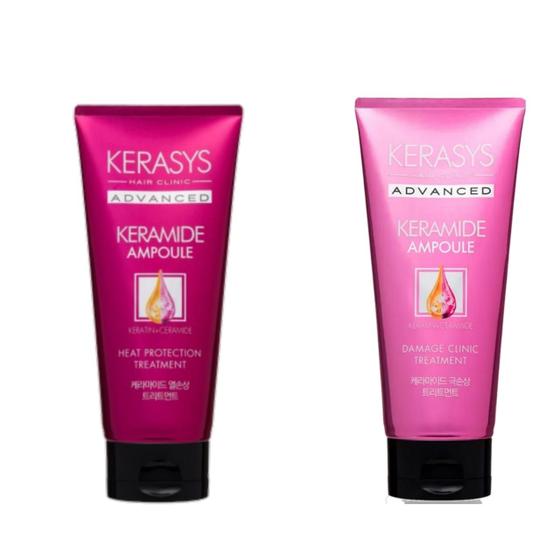 Imagem de  Kerasys Kit Máscaras Keramide Ampoule Heat 200ml + Damage Clinic 200ML