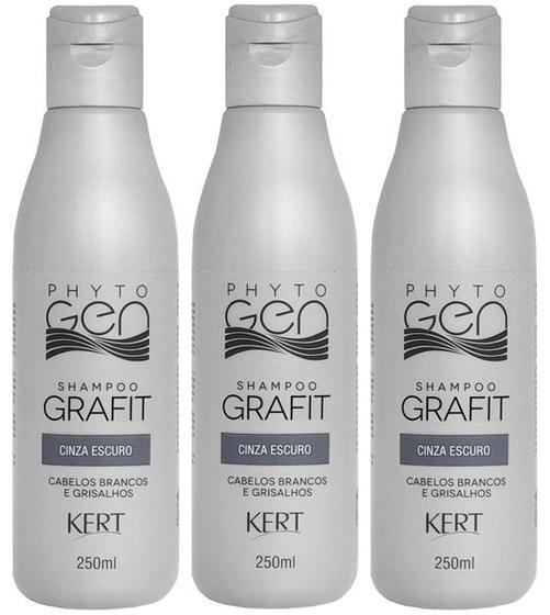 Imagem de Kert Kit c/3 Shampoo Phytogen Grafit Cinza Escuro 250ml