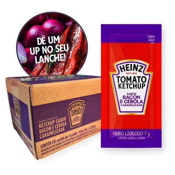 Ketchup Catchup Sabor Bacon e Cebola Caramelizada em Sachê Heinz 7g