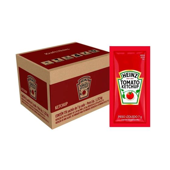 Imagem de Ketchup Tradicional Heinz Sachê 7g Caixa 144 Unidades