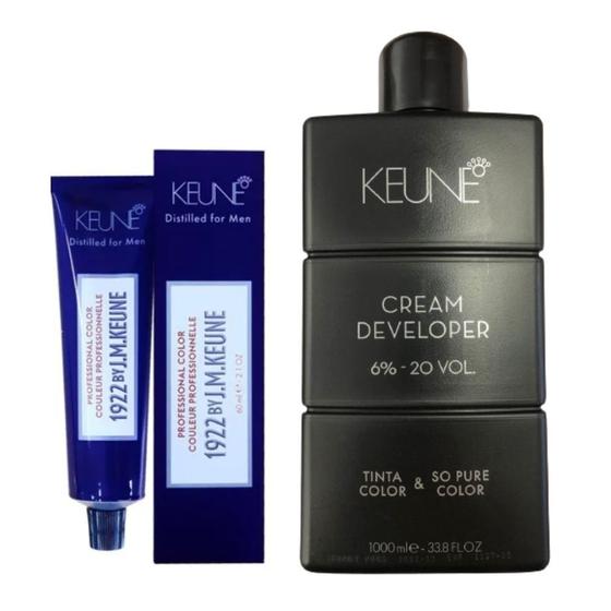 Imagem de Keune 1922 Color 7 Louro Médio 60ml + Developer 20vol 1L