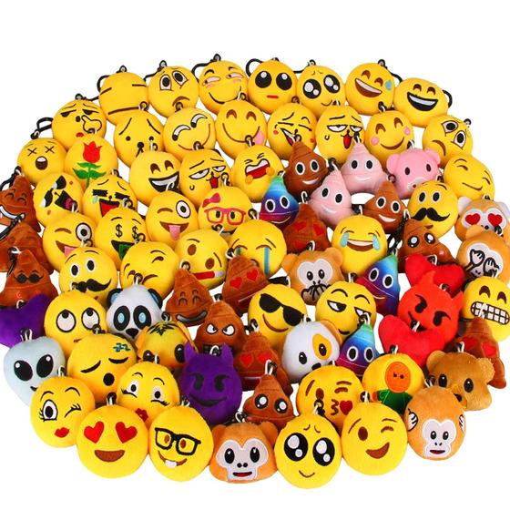 Imagem de Keychain Plush Dreampark Emoticon, pacote com 80 para crianças com mais de 2 anos
