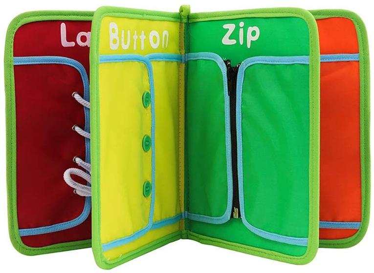 Imagem de Kghios Montessori Materiais de brinquedos para crianças BusyBoard,Busy Board Learn to Dress Board Early Learning Basic Life Skills - Zip, Snap, Button, Buckle, Lace &amp Tie Educational Tools Preschool Learning