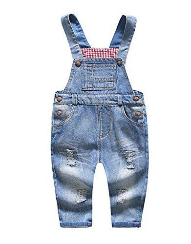 Imagem de KIDSCOOL SPACE Baby & Little Boys / Girls Azul & Preto Denim Overalls, azul, 4-5 anos