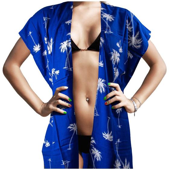 Imagem de Kimono Estampado Tropical Blue - Secret Beach