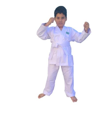 kimono Infantil Judô reforçado em Brim + Faixa Menor preço em kimono Infantil Judô reforçado em Brim + Faixa